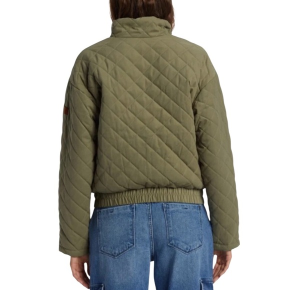 ROXY Women's PATH TO PARADISE Quilted‎ Zip Jacket - Deep Lichen Green Sz S/P - Picture 3 of 15